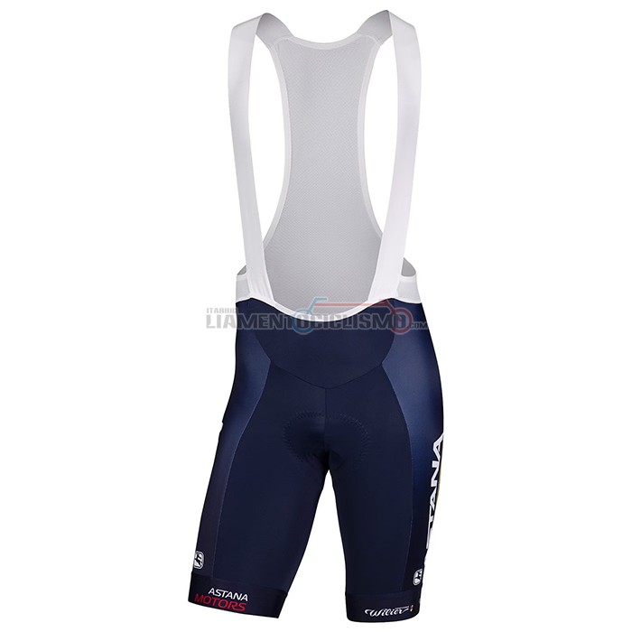 Abbigliamento Ciclismo Astana Manica Corta 2022 Blu Bianco
